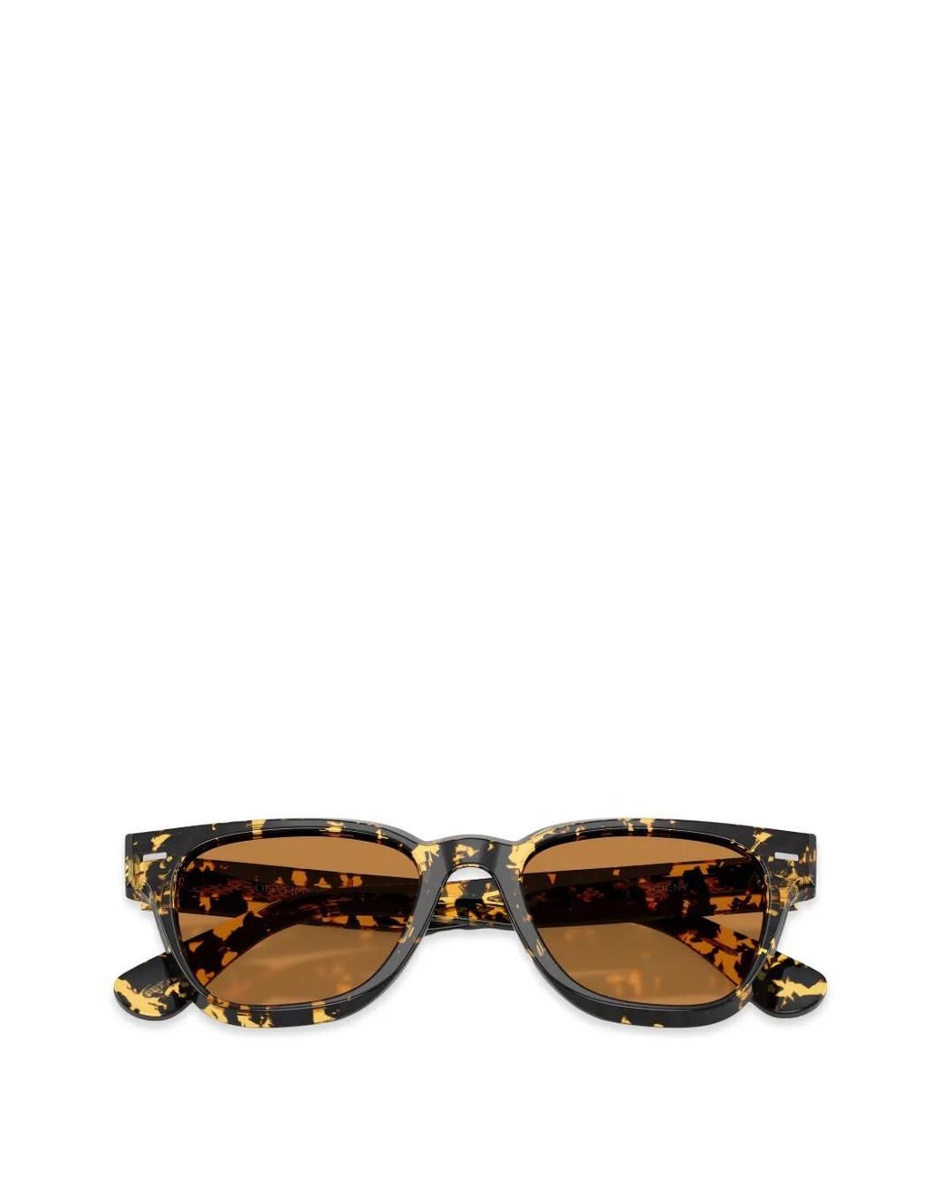 Oliver Peoples Black Rueny Square Tortoiseshell Sunglasses