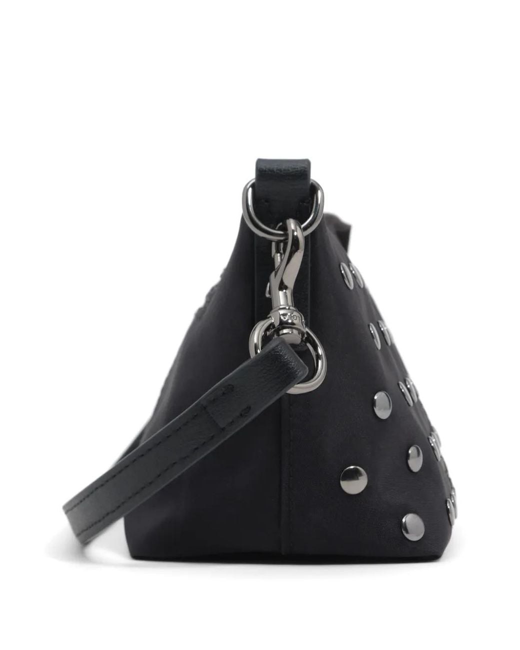 Bimba Y Lola Black Small Studded Nylon Crossbody Bag