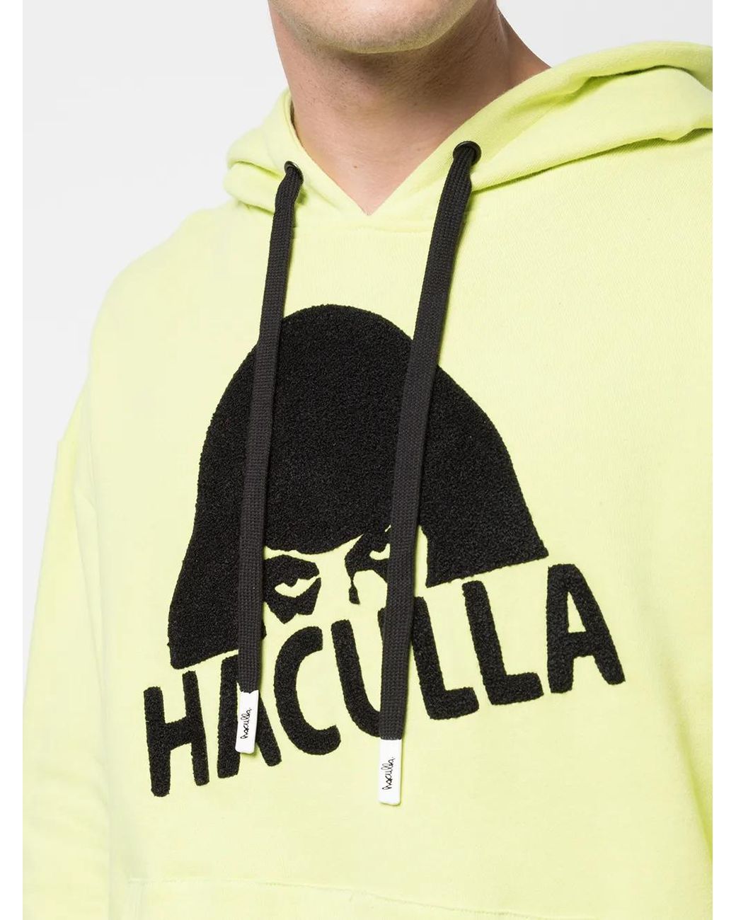 Haculla Yellow Gloss Drop Shoulder Hoodie for men