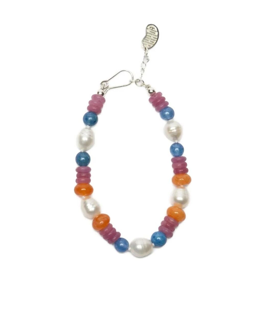 Gohar World Blue Pearl-Embellished Bracelet
