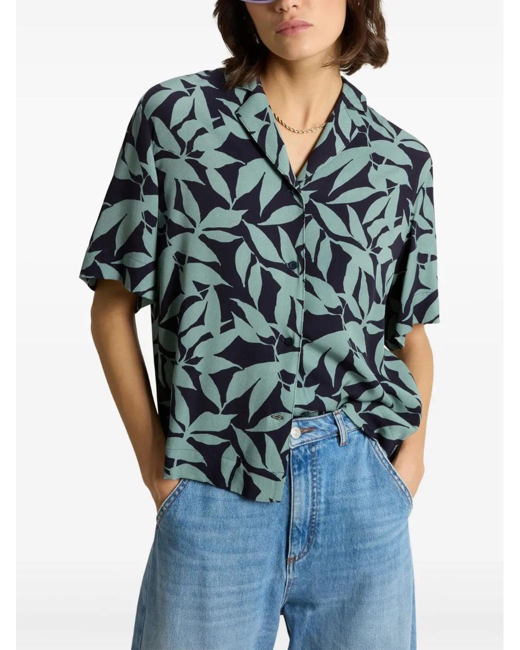Woolrich Blue Floral-Print Shirt
