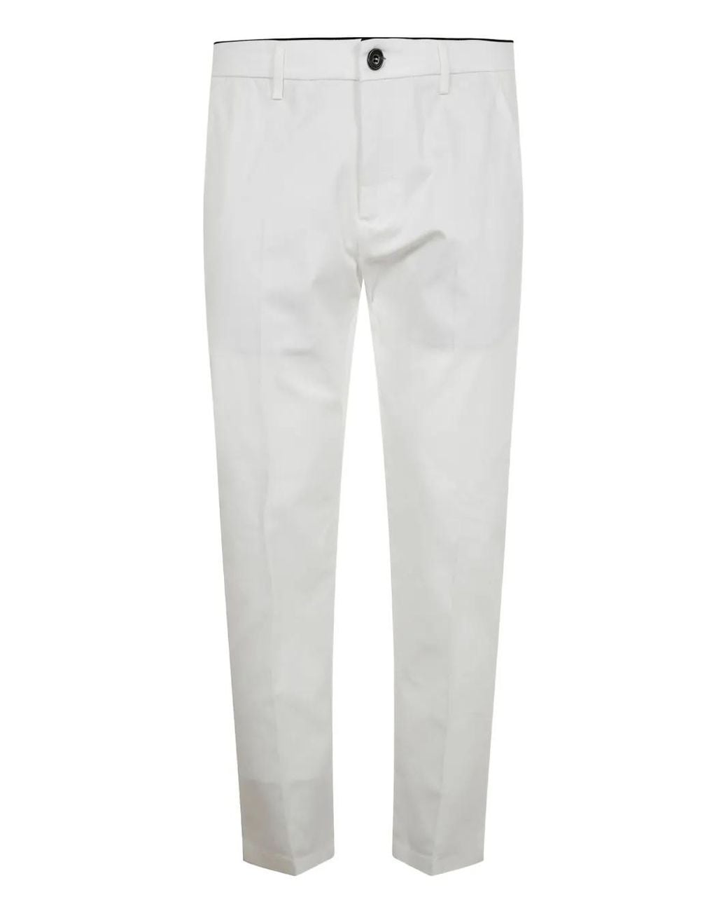Department 5 White Pressed-Crease Trousers for men