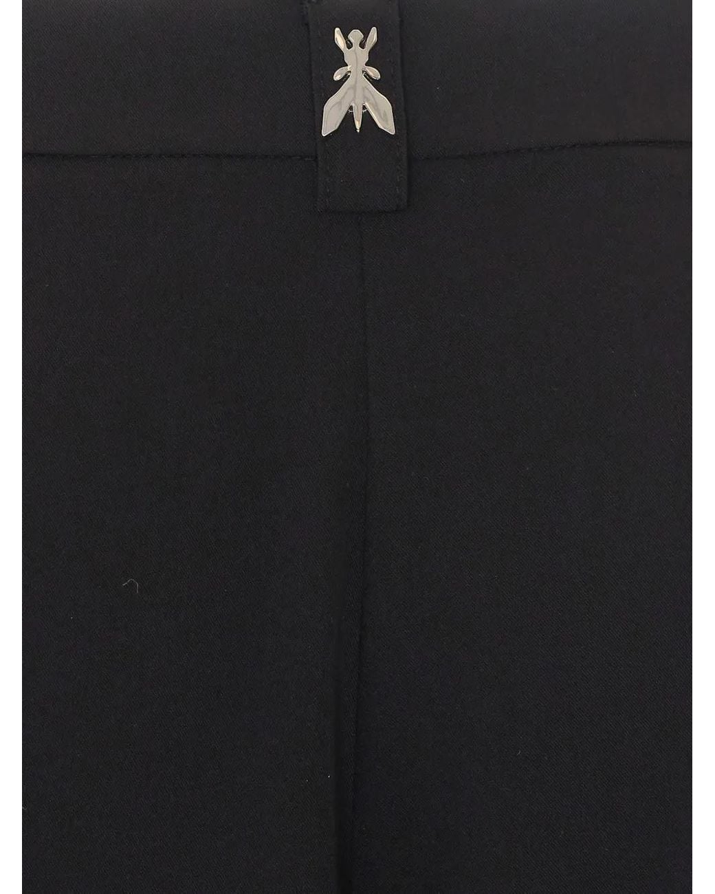Patrizia Pepe Blue Pleated Logo-Plaque Trousers