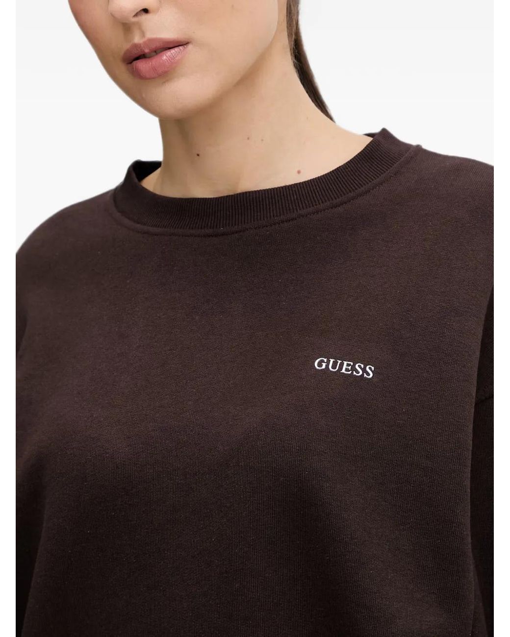 Guess Black Nat Logo-Print Drop-Shoulder Sweatshirt