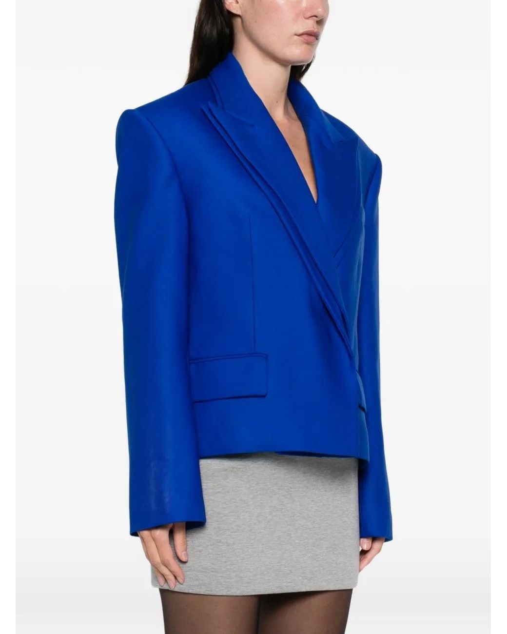 David Koma Blue Double-Breasted Jacket