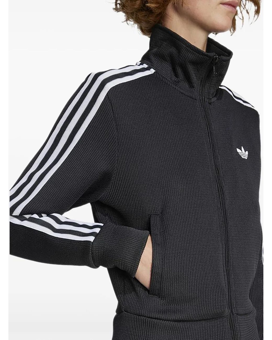 Adidas Black Stripes Zip Track Jacket