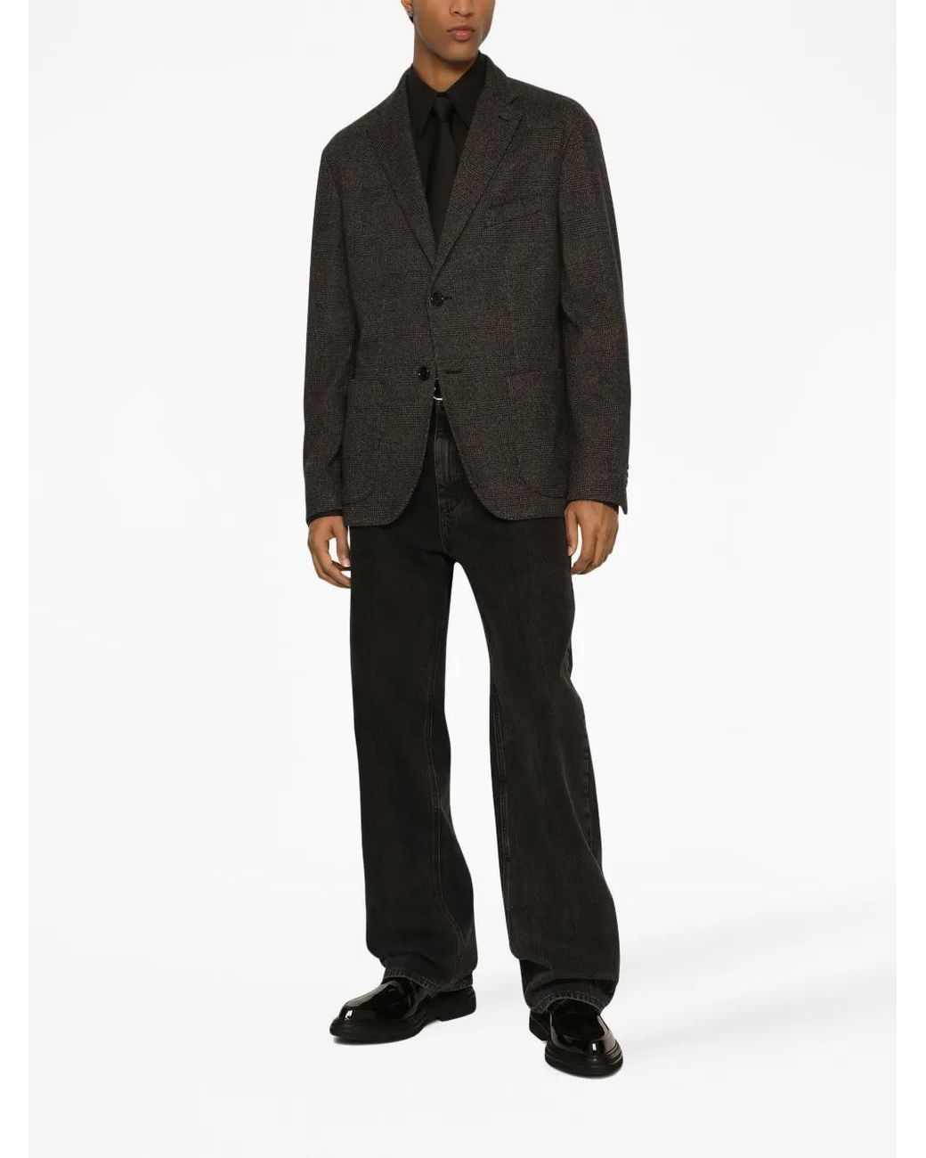 Dolce & Gabbana Black Check Pattern Blazer for men