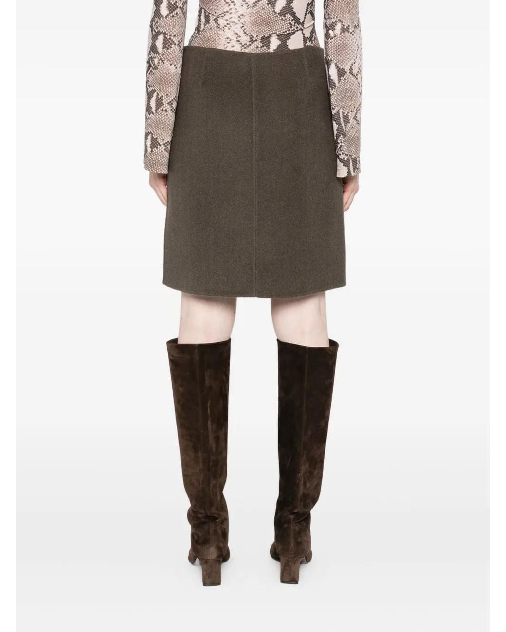 P.A.R.O.S.H. Brown Wool Mini Skirt
