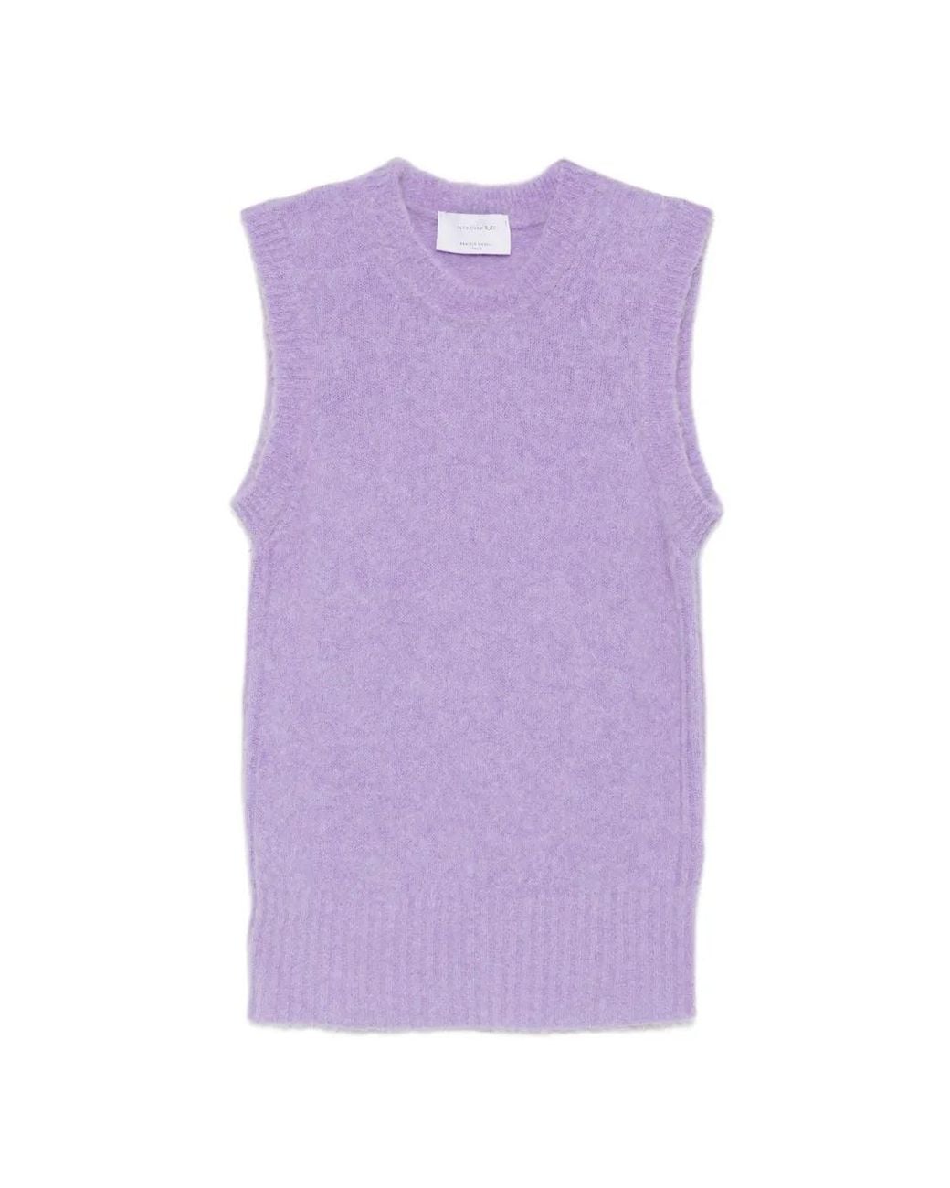 Daniele Fiesoli Purple Crew Neck Knitted Vest