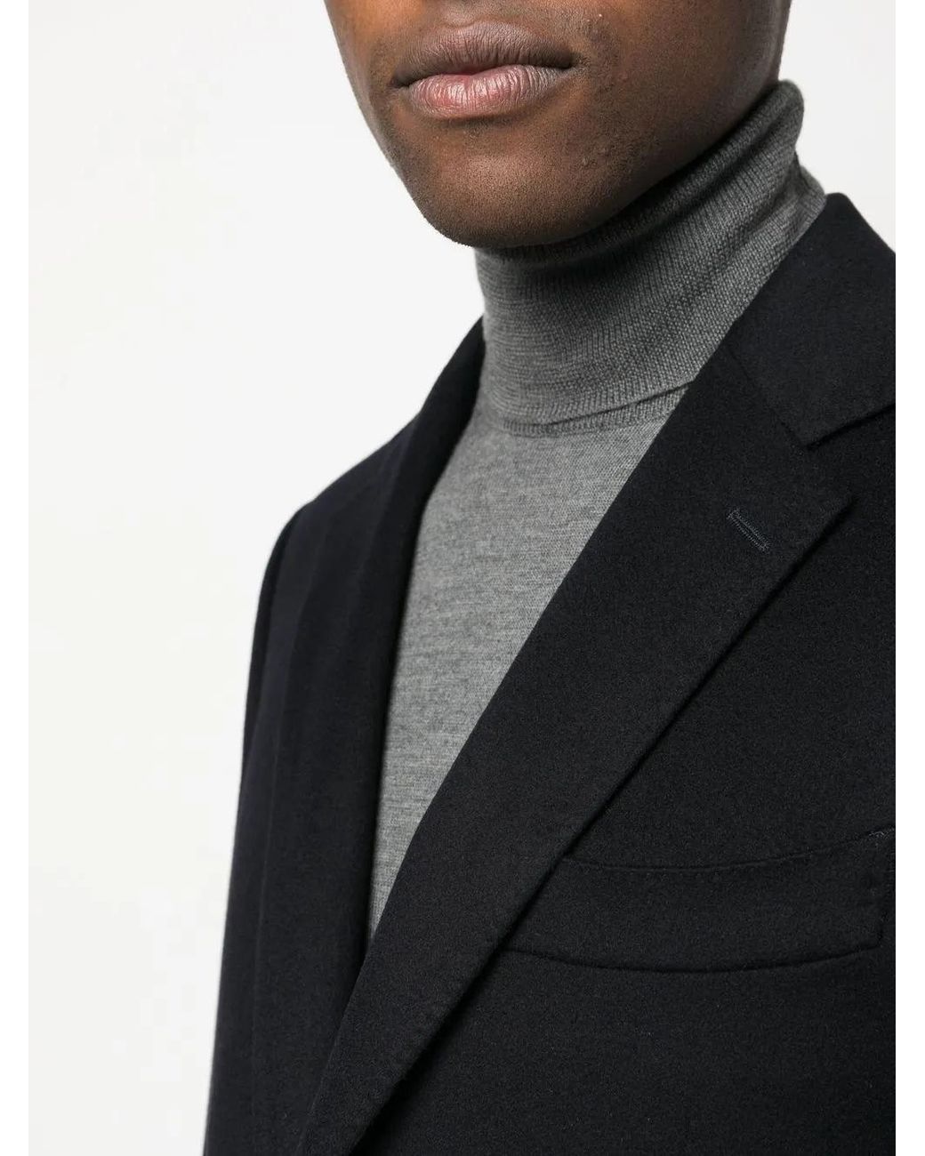 Canali Black Single-Breasted Cashmere Blazer for men