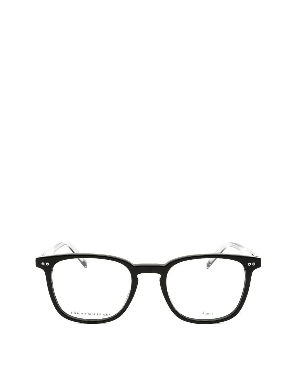 Tommy Hilfiger Black Th 1814 Rectangle-Frame Glasses for men