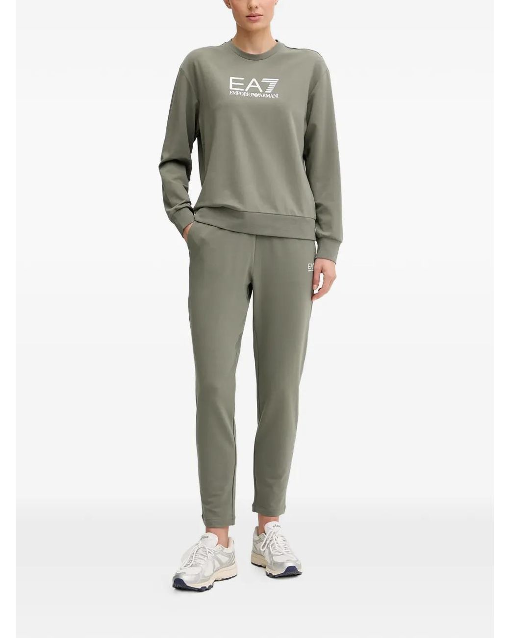 EA7 Green Logo-Print Tracksuit