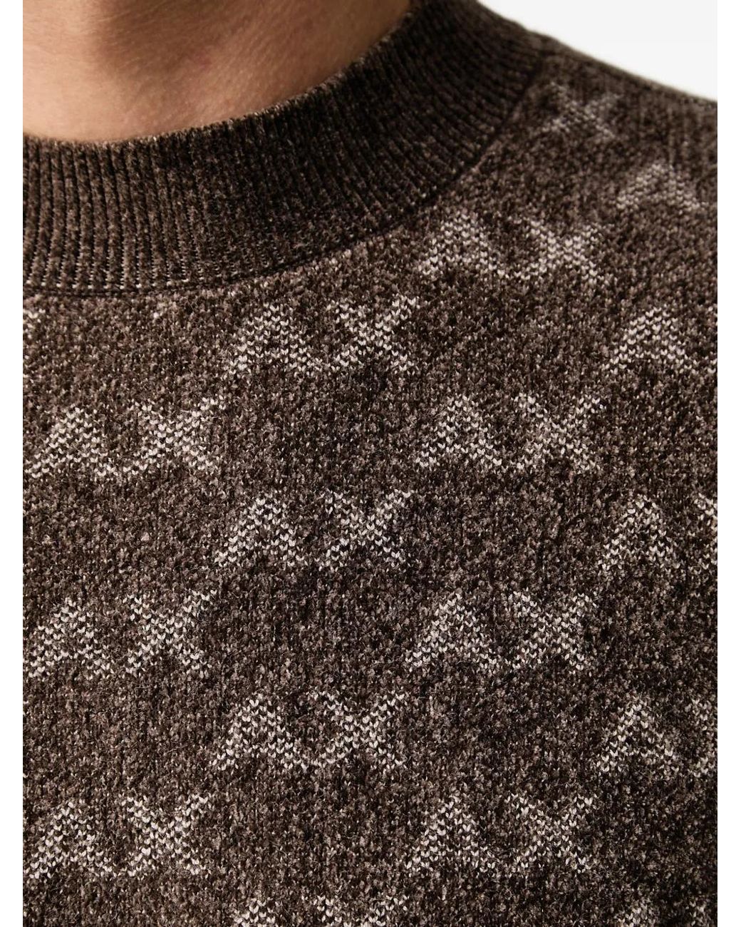 ARMANI EXCHANGE Black Logo-Pattern Sweater for men
