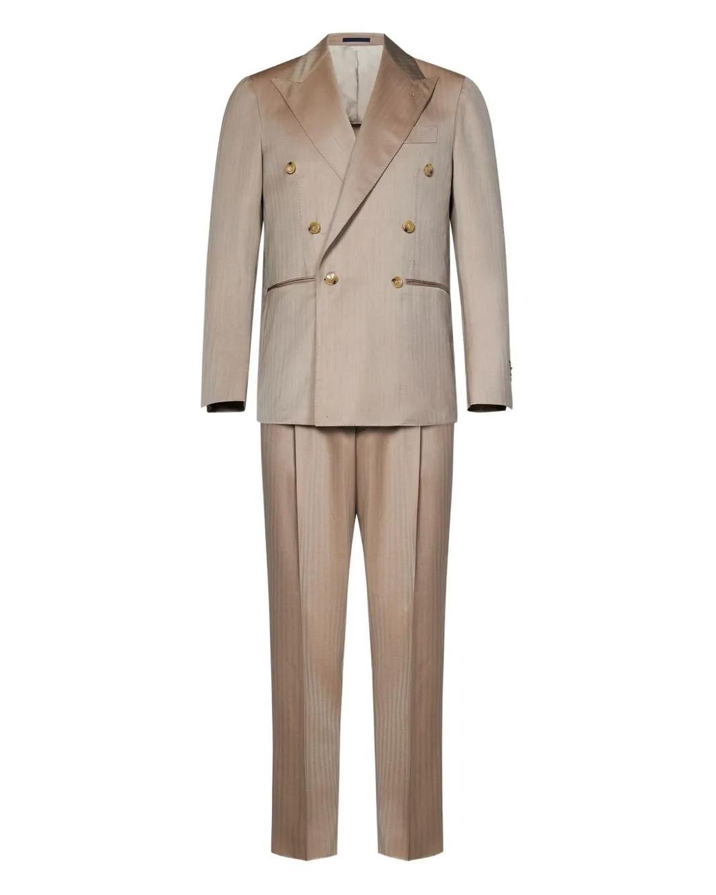 Franzese Collection Natural Double-Breasted Wool Suit for men
