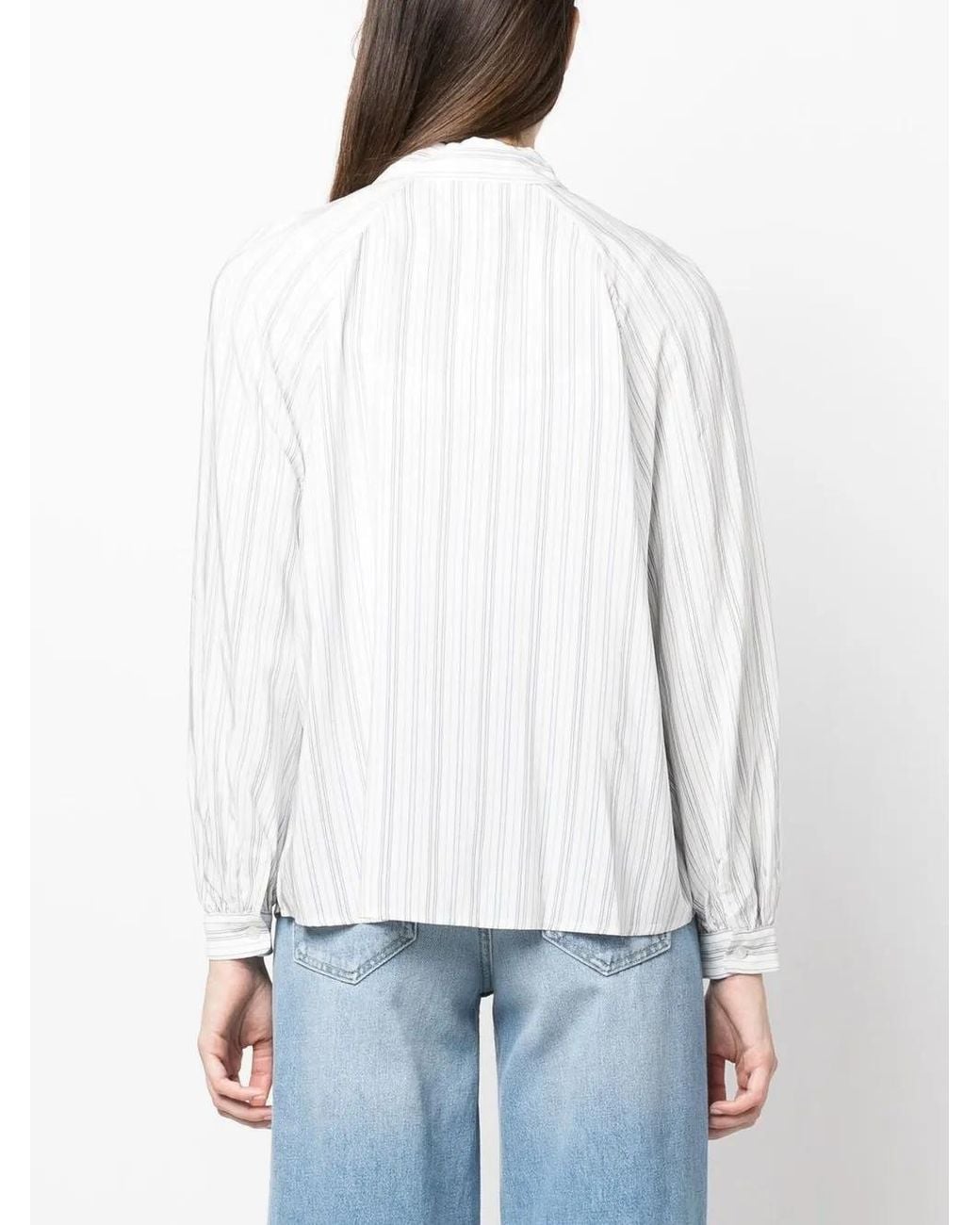 Tommy Hilfiger White Viscose Stripe Raglan Shirt