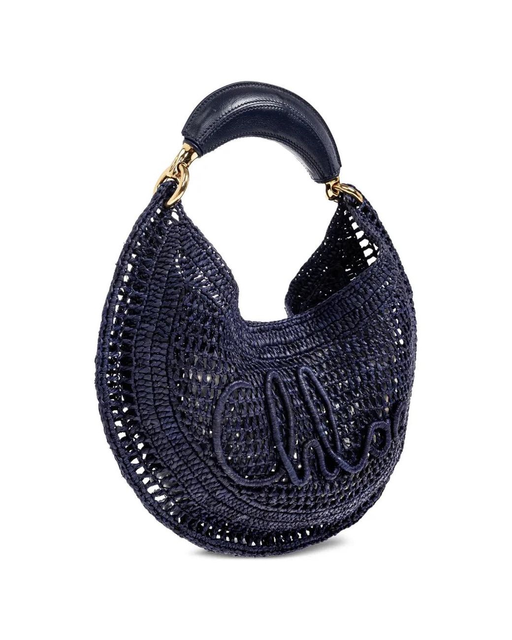 Chloé Blue Summer Banana Raffia Bag
