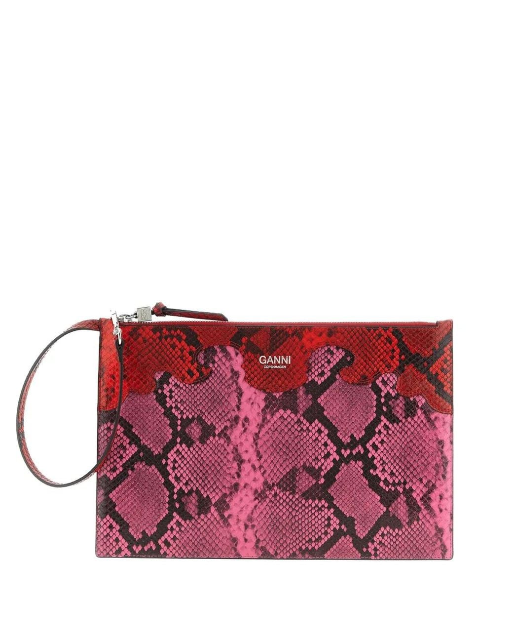 Ganni Red Bou Flat Pouch
