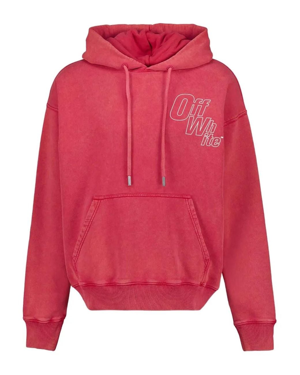 Off-White c/o Virgil Abloh Red Cotton Sweatshirt With Hood for men