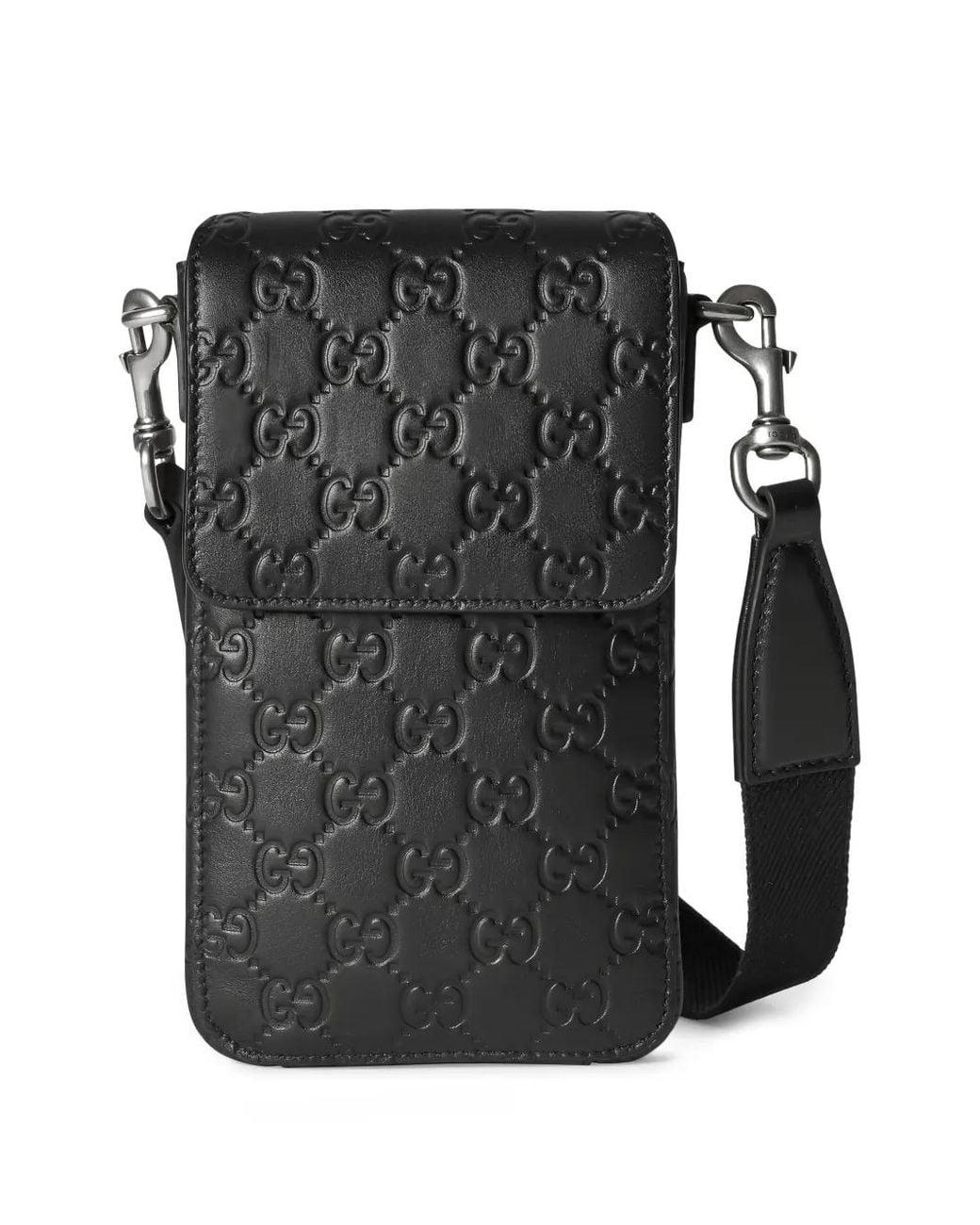 Gucci Black Gg Emblem Case For Iphone for men