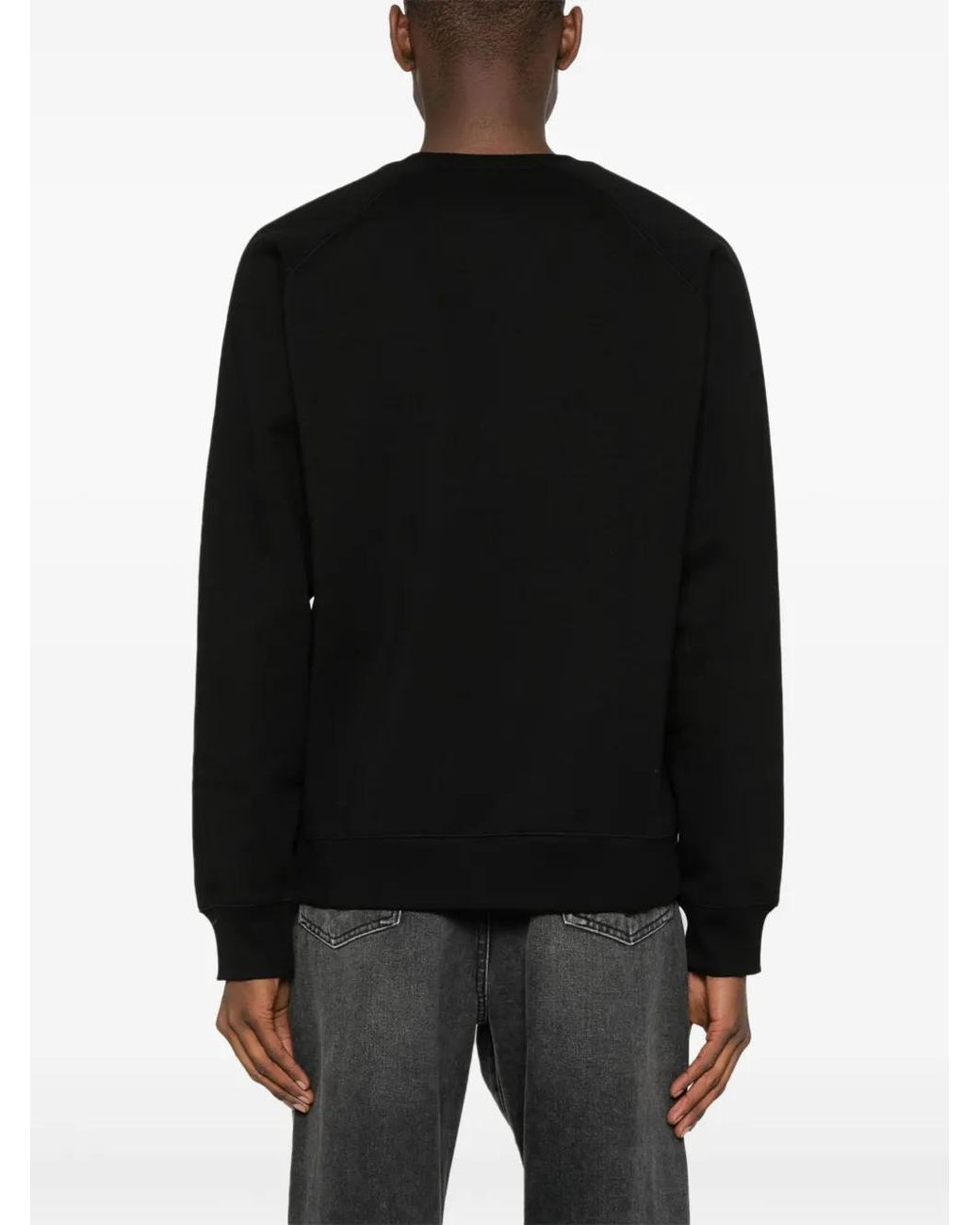 Carhartt Black Logo Embroidered Crewneck Sweatshirt for men