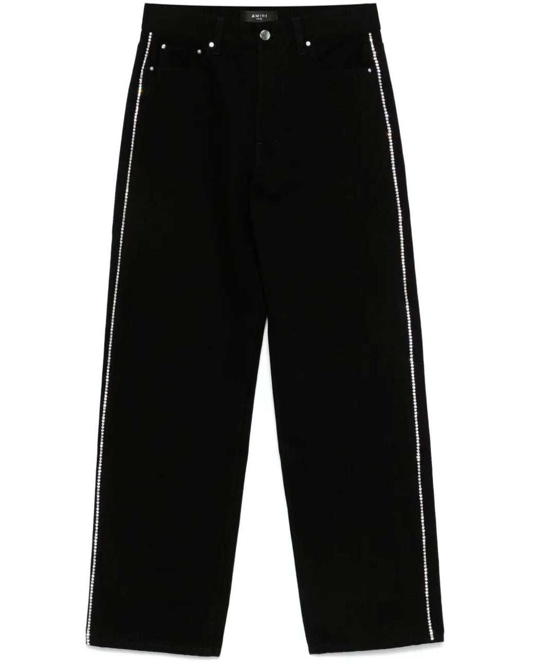 Amiri Black Crystal Stripe Jeans