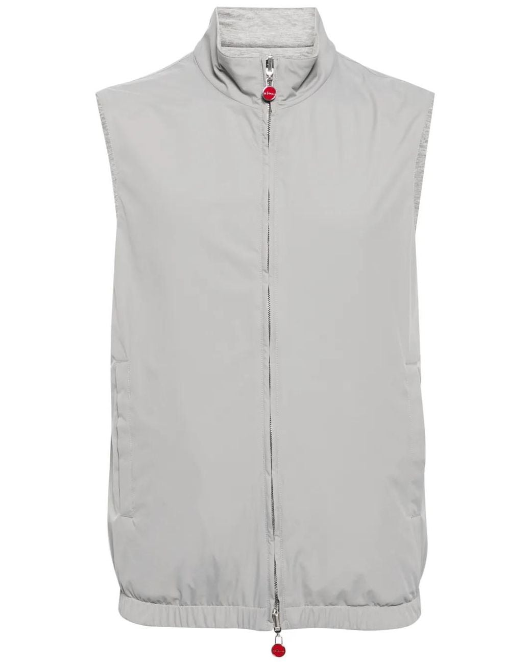 Kiton Gray Zip-Up Reversible Gilet for men