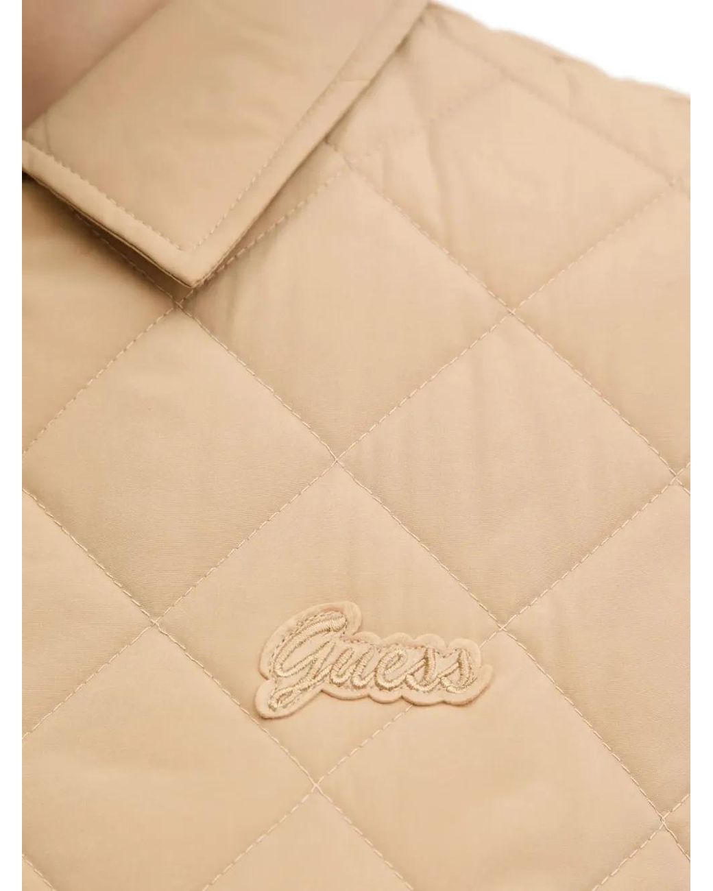 Guess Natural Quilted Collared Jacket
