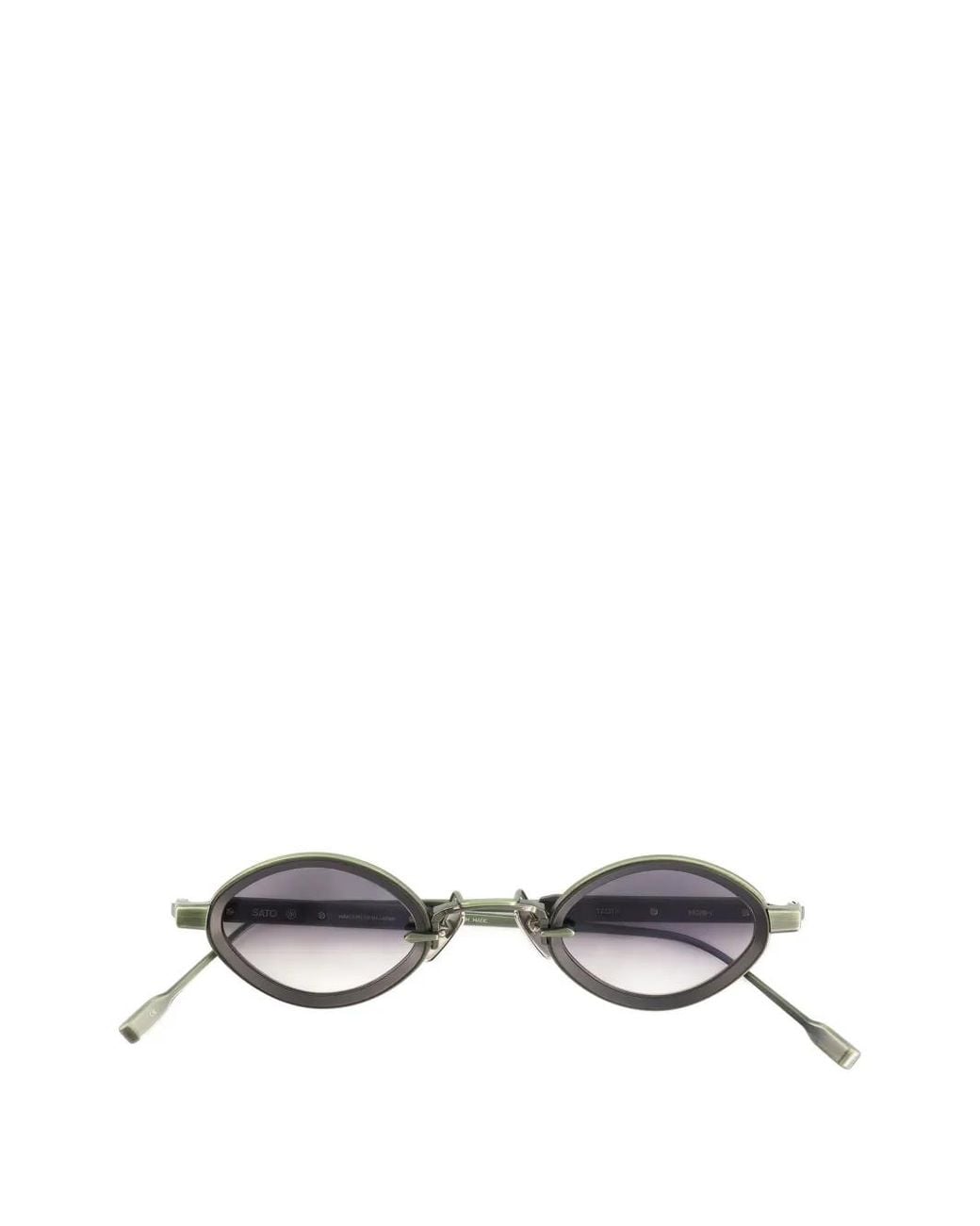 Sato Eyewear White Talita Geometric-Frame Sunglasses