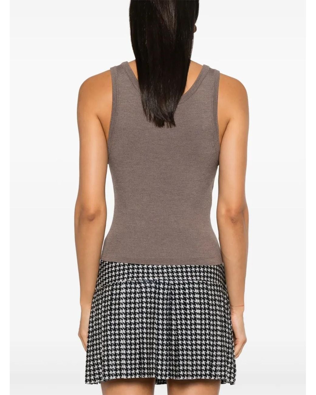 Moschino Brown Logo-Lettering Tank Top