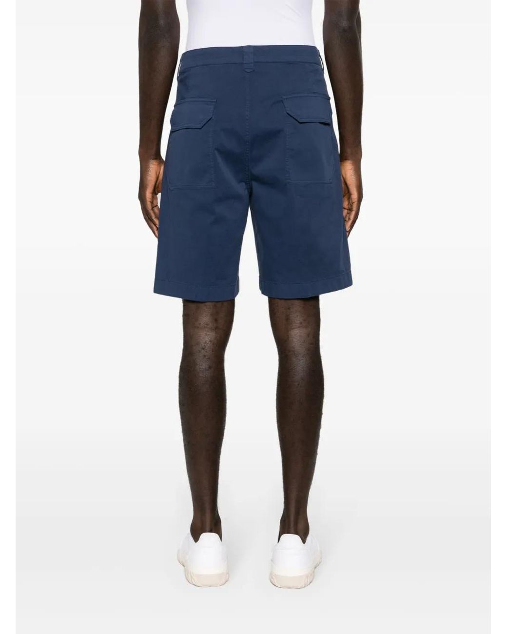 Canali Blue Mid-Rise Chino Shorts for men