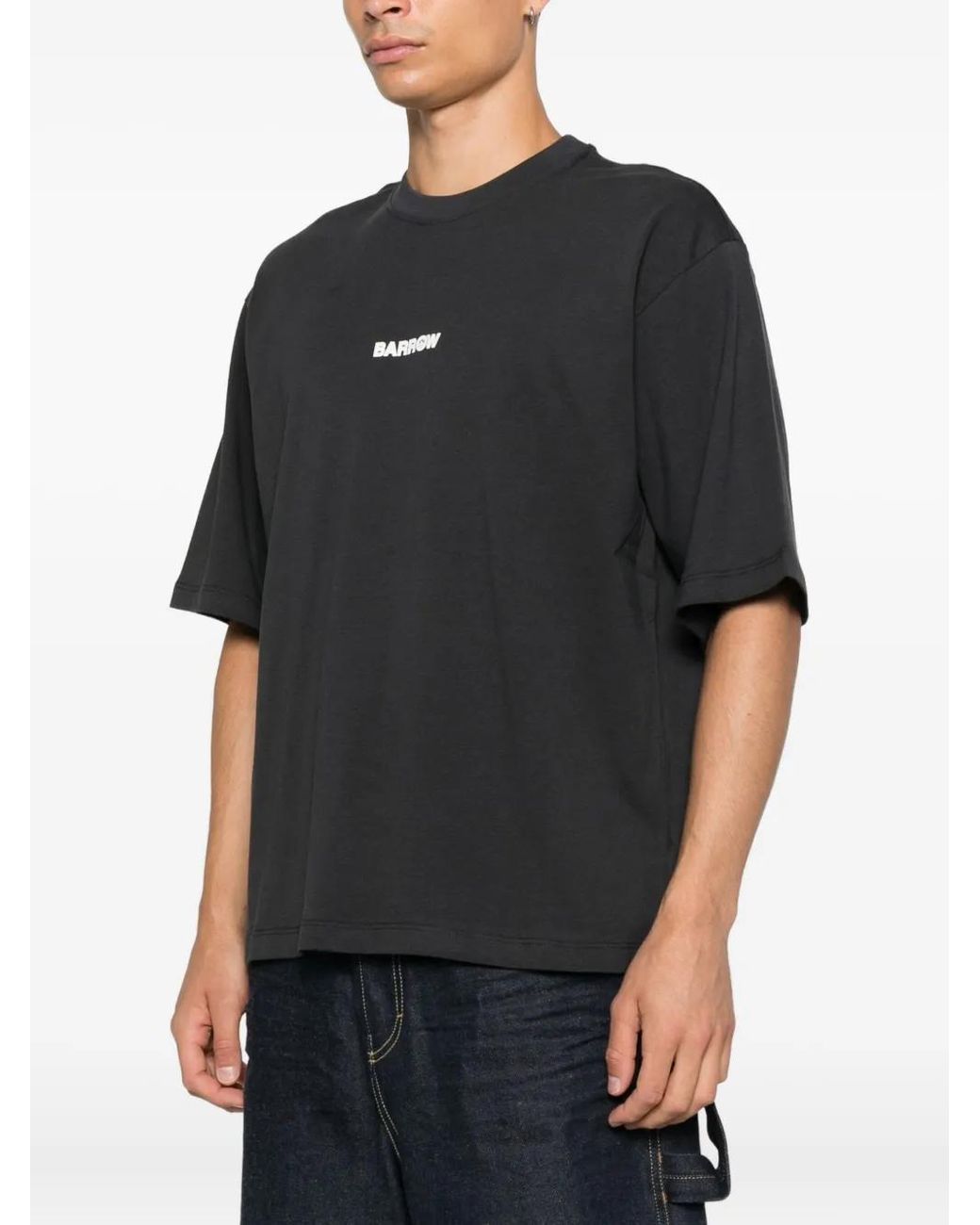 Barrow Black Logo-Print T-Shirt for men