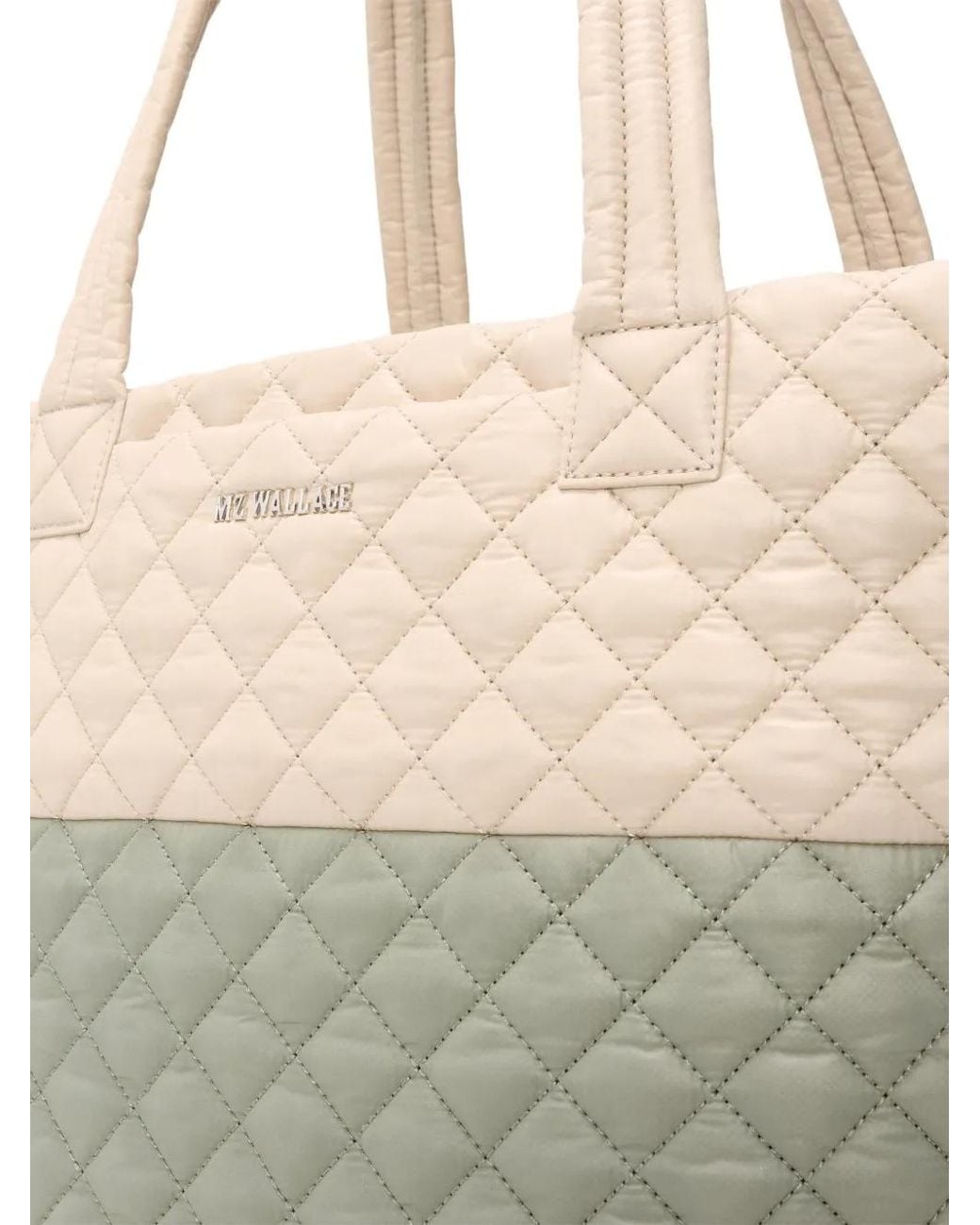 MZ Wallace White Medium Buff Metro Tote Deluxe Tote Bag