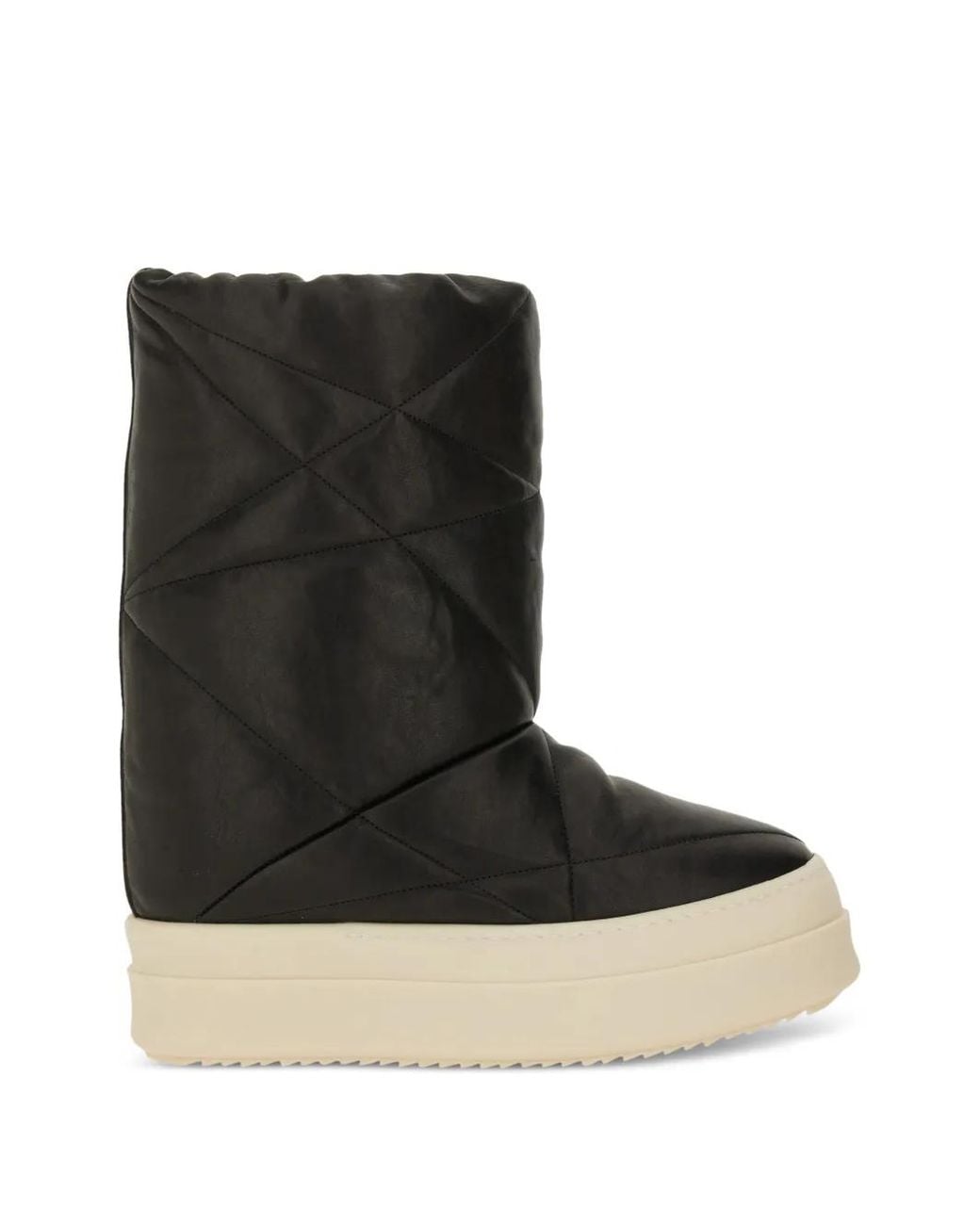 Rick Owens Black Quilted Platform Boots