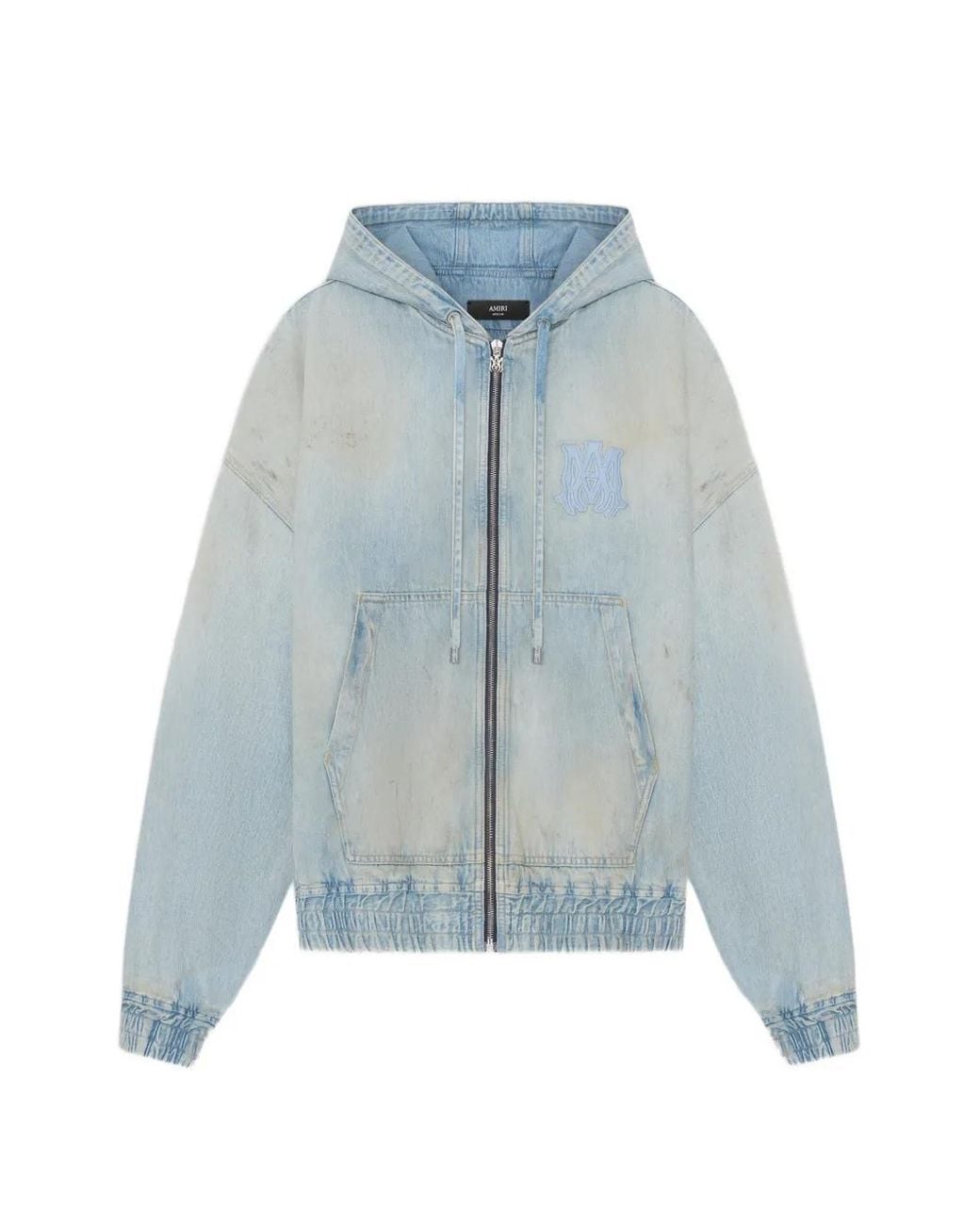 Amiri Blue Light Jacket With Drawstring Hood And Logo Embroidery On Front And Rear for men
