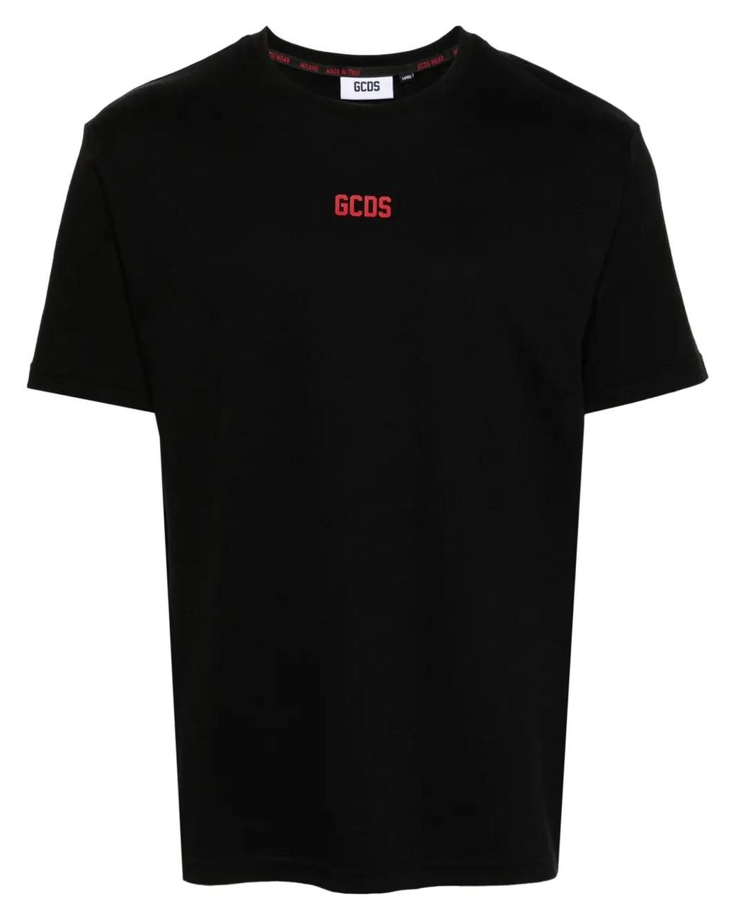Gcds Black T-Shirt With Print for men