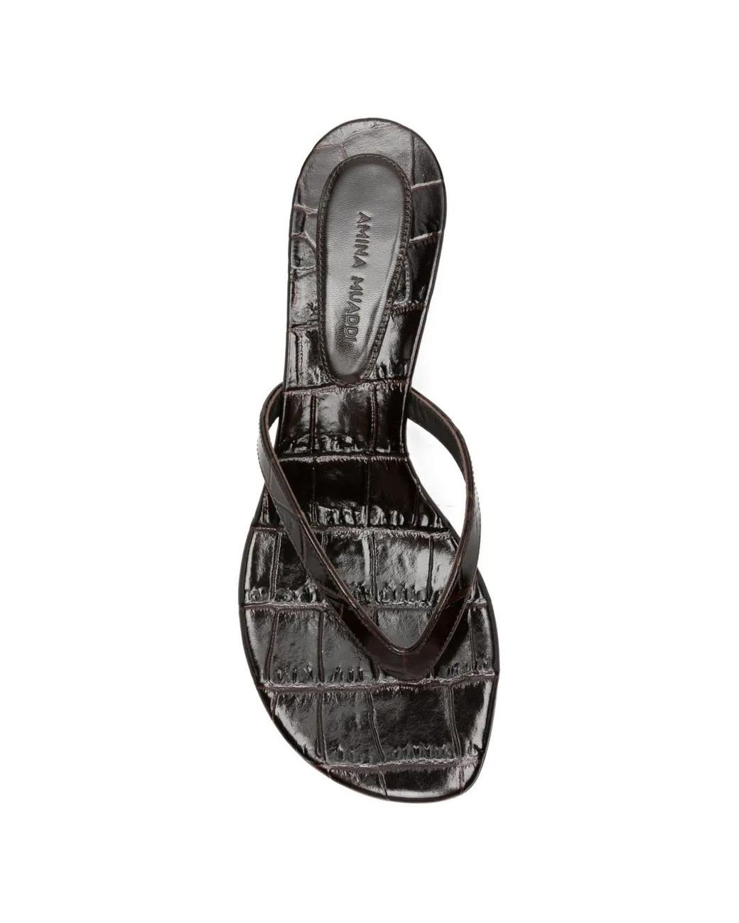 AMINA MUADDI White Juliette Crocodile-effect Leather Sandals