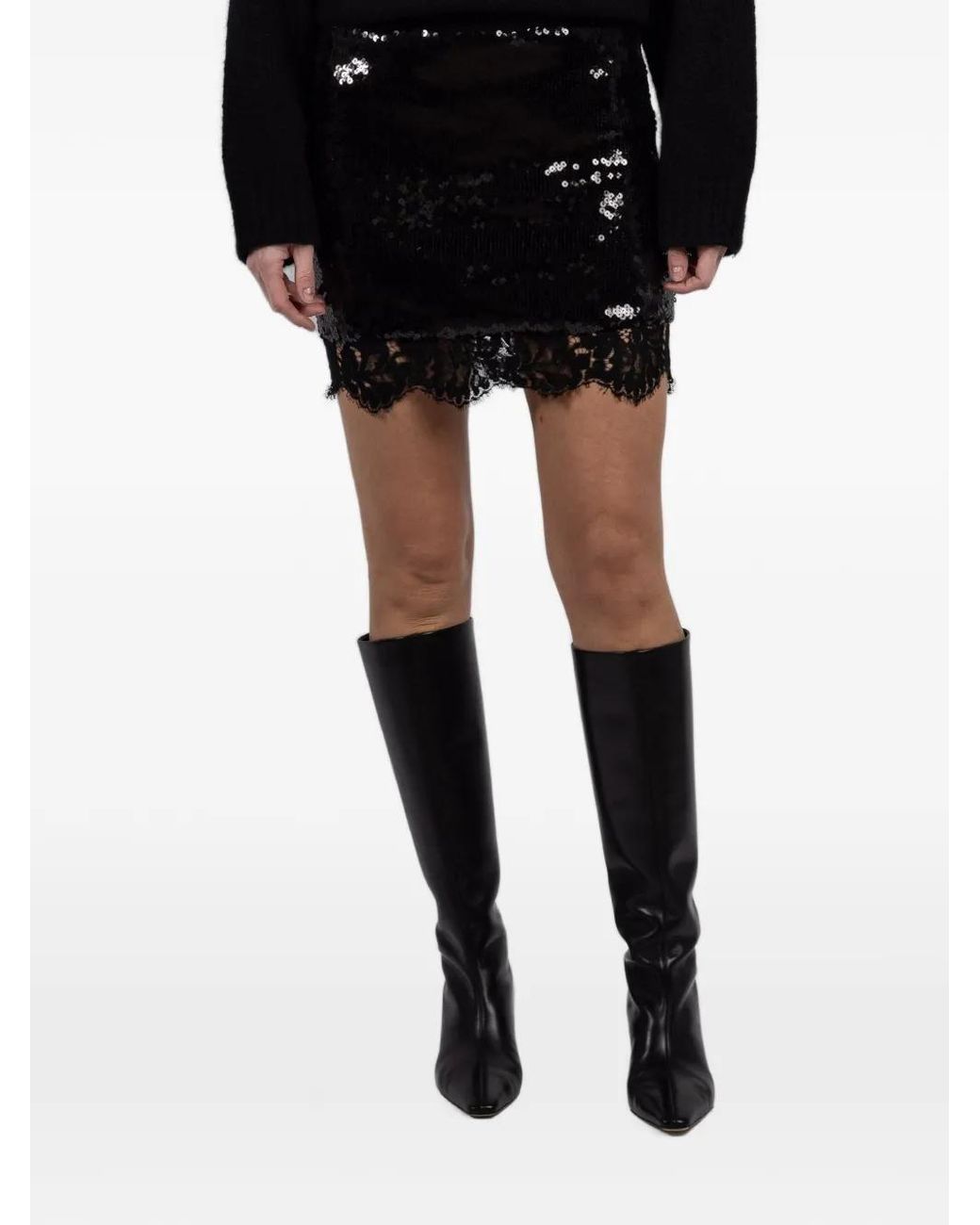 Franchise Black Jenny Lace Mini Skirt
