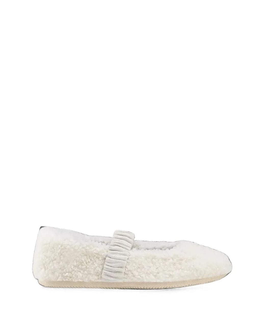 Bogner White Ballerines Vienna À Effet Peau Lainée