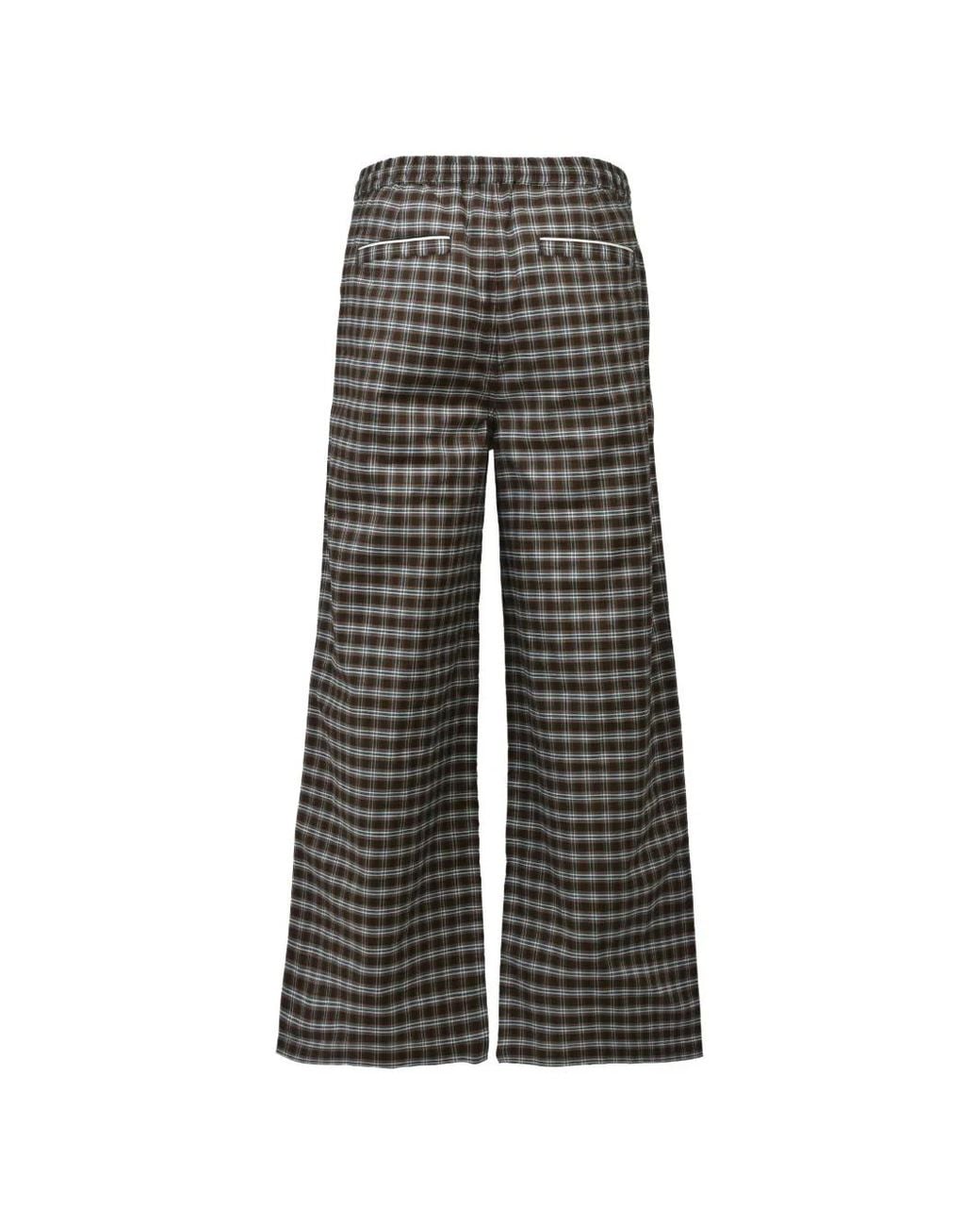 BREATH Black Pantalon Ample À Carreaux Script Logo for men