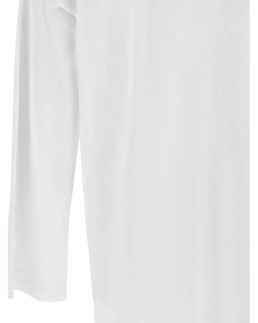Kangra White Slit-Cuff V-Neck Cardigan