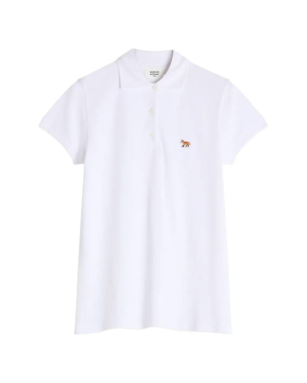 Maison Kitsuné White Fox Patch Polo Shirt
