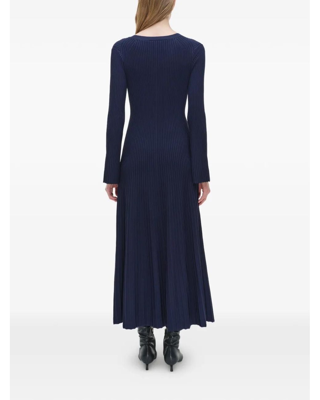 Jonathan Simkhai Blue Genna Bell-Sleeve Midi Dress