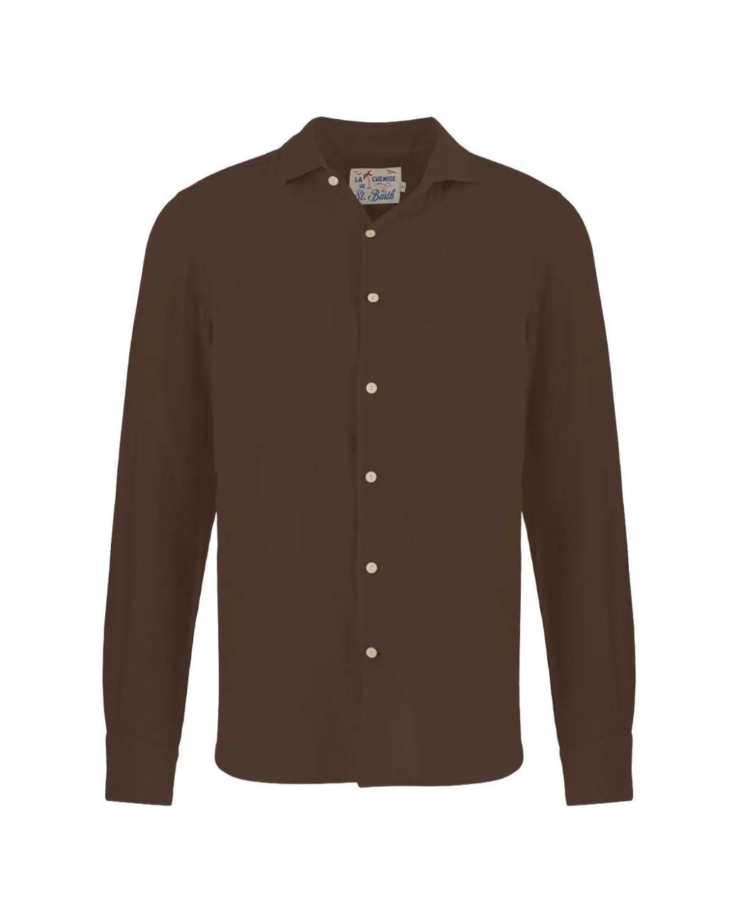 Mc2 Saint Barth Brown Seersucker Cotton Pamplona Shirt for men