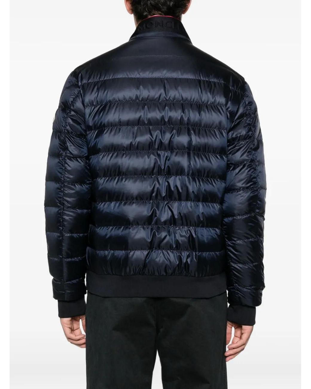 Moncler Jassen ,Blauw ,Polyester Piumino Corto Rigel in het Blue voor heren