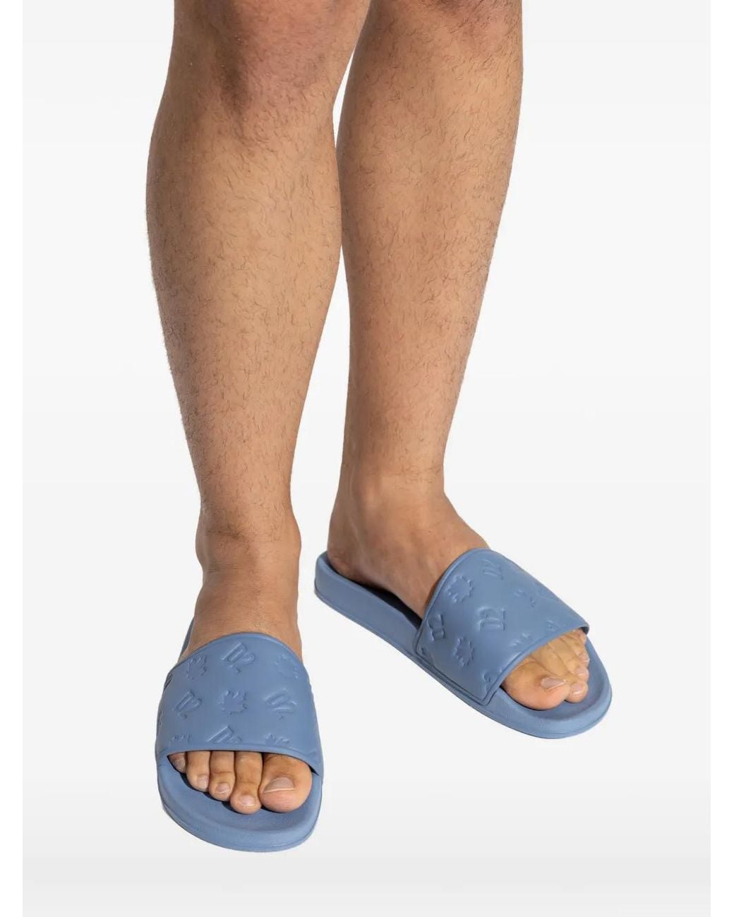 DSquared² Pantoletten Mit Prägung in Blue für Herren