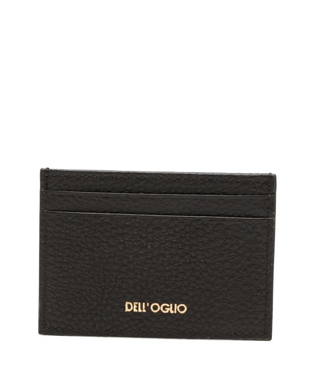 Dell'Oglio Black Logo-Print Cardholder for men