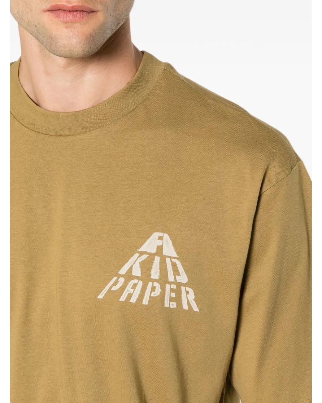 A PAPER KID Natural Logo-Print Cotton T-Shirt for men