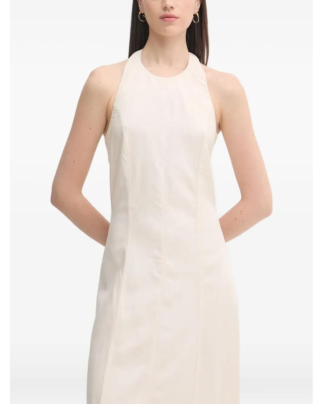 GAUDI Natural Halterneck Backless Maxi Dress