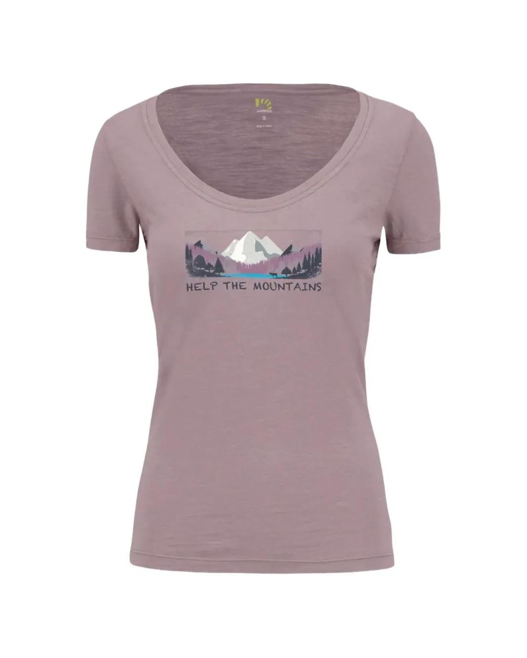 Karpos Pink Mountain-Print Scoop-Neck T-Shirt