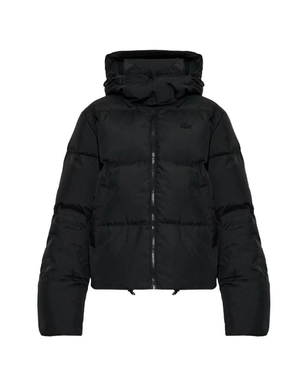 Lacoste Black Waterproof Down Jacket With Hood